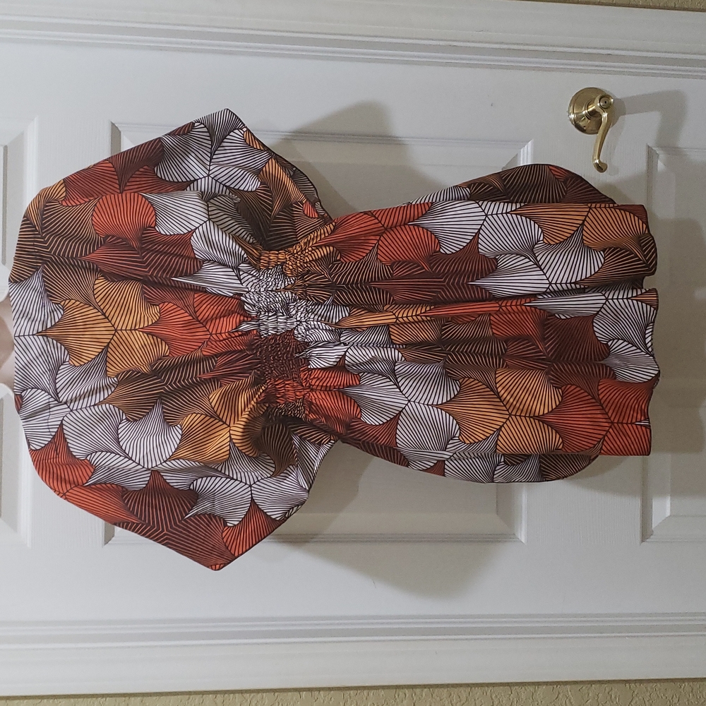 Women's Handmade Multicolored African Print Tunic - Picture 2 of 2